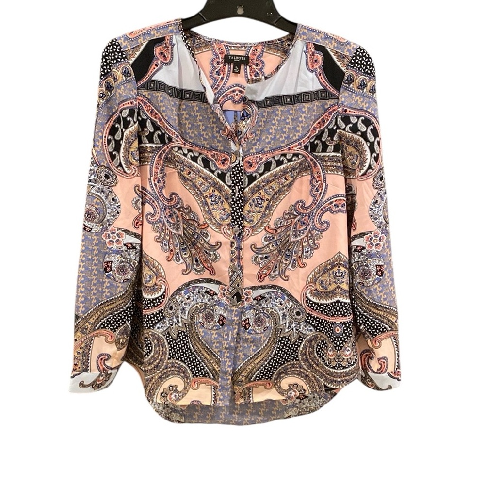 Talbots Paisley Blouse in Pink and Blue size SP